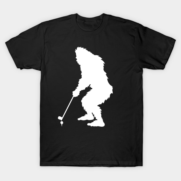 Bigfoot Playing Golf T-Shirt by Tesszero